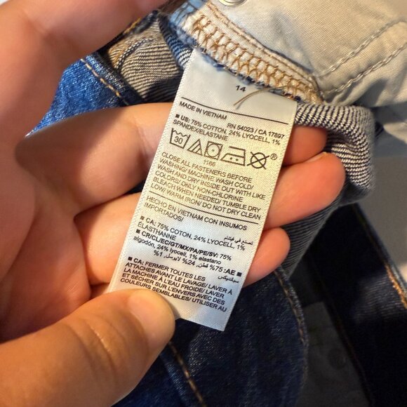 Old Navy Women 14 Wide Leg Jeans Dark Wash Denim Mid Rise Cotton Blend Modern - Picture 6 of 11